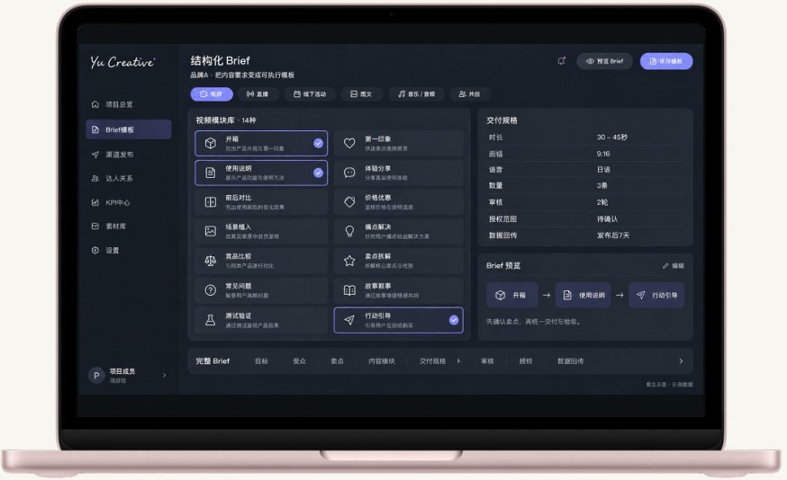 ブランド要件と納品基準の参考画面